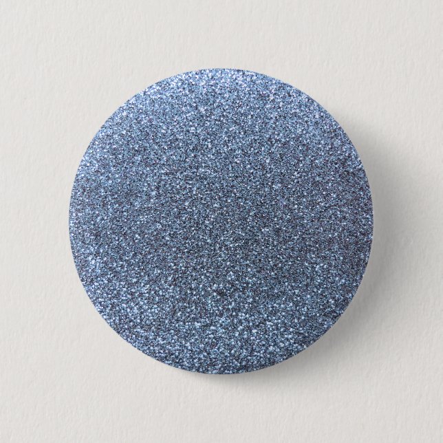 Pastel blue glitter 6 cm round badge (Front)