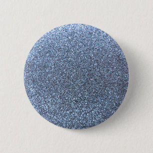 Pastel blue glitter 6 cm round badge