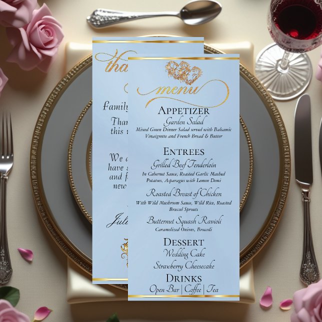 Pastel Blue/Gold - Hearts & Thank You Menu (Creator Uploaded)