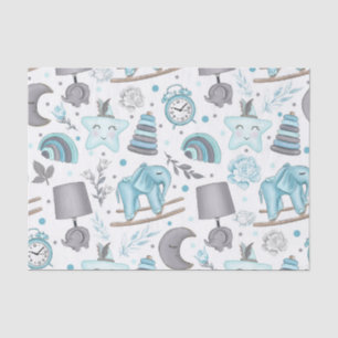 PASTEL BLUE & GRAY BABY BOY ITEMS TISSUE PAPER