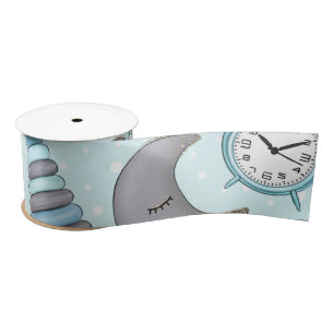 PASTEL BLUE & GRAY BABY ITEMS SATIN RIBBON