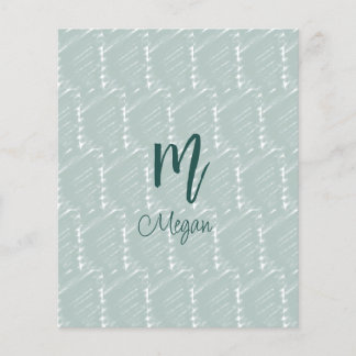 pastel blue grey watercolor monogram name boho ret flyer