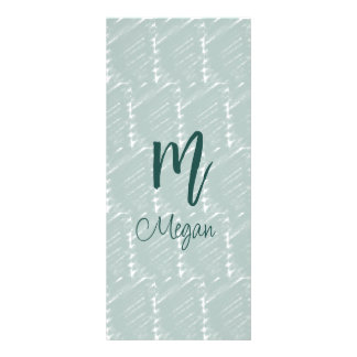 pastel blue grey watercolor monogram name boho ret rack card