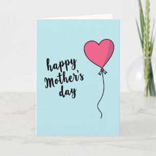 Pastel Blue Heart Balloon Card