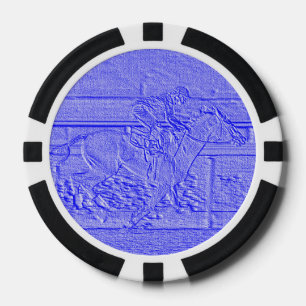 Pastel Blue Horse Racing Thoroughbred Racehorse Poker Chips
