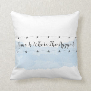 Pastel Blue Hygge Home Quote Cushion