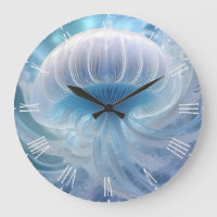 Pastel Blue Jellyfish Fractal Art Under The Sea,