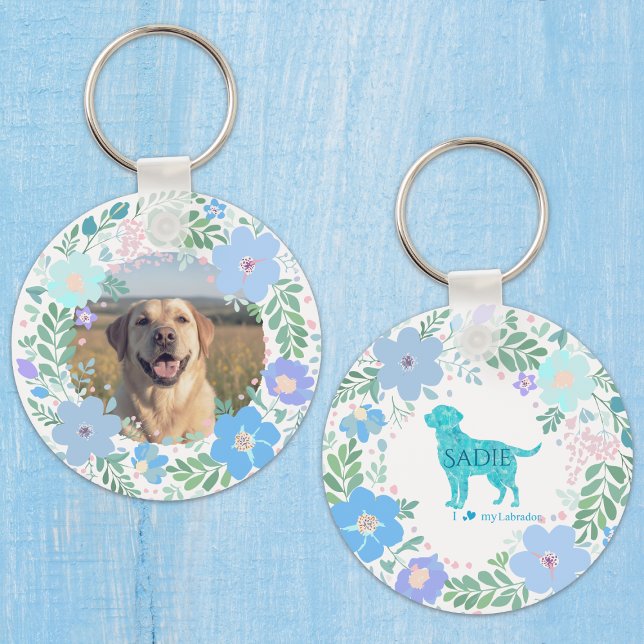Pastel Blue Labrador Retriever Custom Photo  Key Ring (Creator Uploaded)