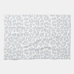Pastel Blue Leopard Pattern Tea Towel