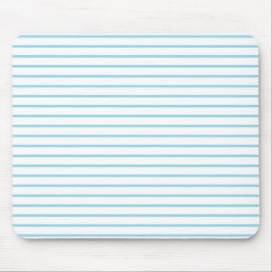Pastel Blue Lines White Mouse Pad