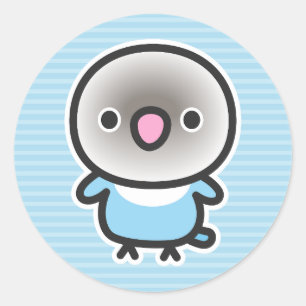 Pastel blue masked lovebird classic round sticker