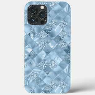 Pastel Blue Metallic Chic Elegant Glitter  iPhone 13 Pro Max Case