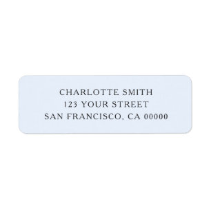 Pastel blue minimalist modern and simple address return address label