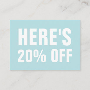 Pastel blue minimalist trendy simple discount card