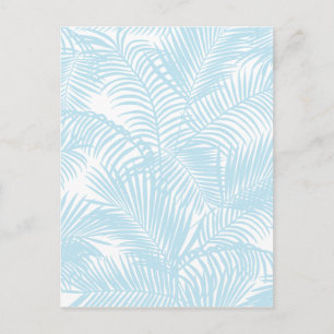Pastel blue modern simple tropical palm tree flora postcard