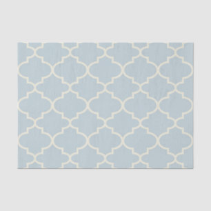 Pastel Blue Moroccan Lattice Pattern Tissue Paper