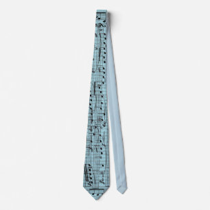 Pastel Blue Music Notes Tie