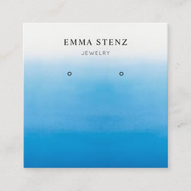 Pastel Blue Ombre Beach Theme Earring Display Card (Front)