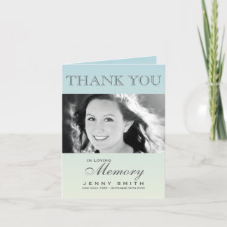 Pastel Blue Ombré Photo Sympathy Thank You