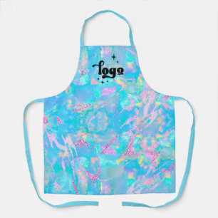 pastel blue opal gemstone background apron