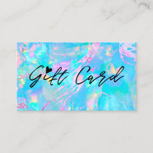 pastel blue opal texture gift certificate