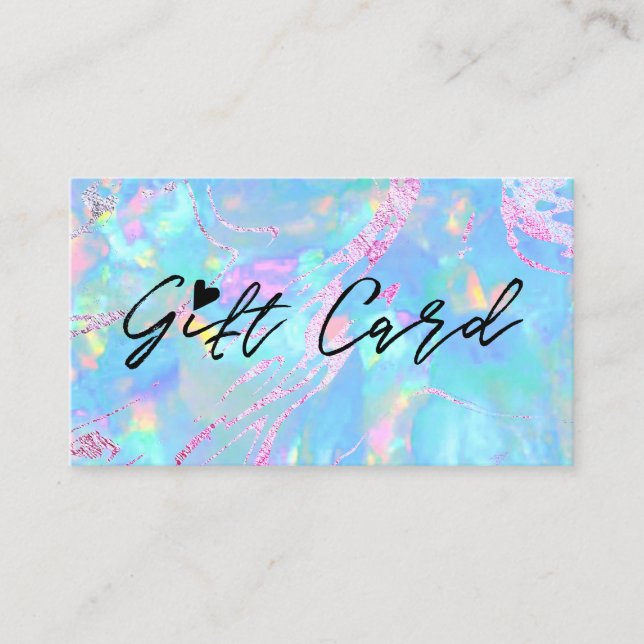 pastel blue opal texture gift certificate (Front)