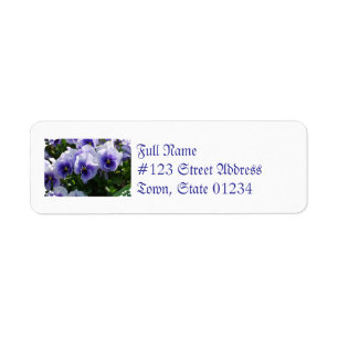 Pastel Blue Pansies Return Address Label