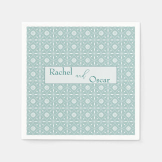 Pastel blue pattern wedding napkin