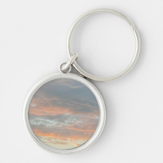Pastel Blue Pink Cloud Key Chain (Front)