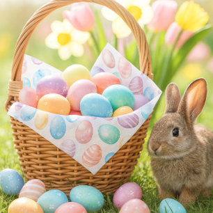 Pastel Blue Pink Easter Egg Pattern  Tissue Paper