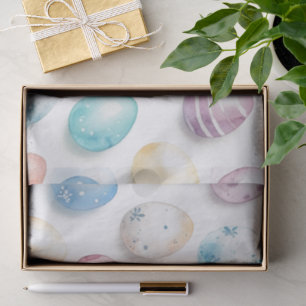 Pastel Blue Pink Easter Egg Pattern  Tissue Paper