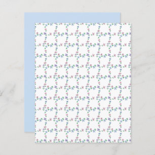 Pastel blue pink flower grid scrapbook paper