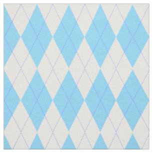 Pastel Blue Plaid Argyle Pattern Fabric