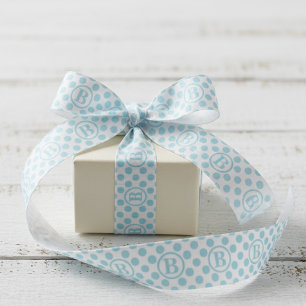 Pastel Blue Polka Dot 1.5 Grosgrain Ribbon
