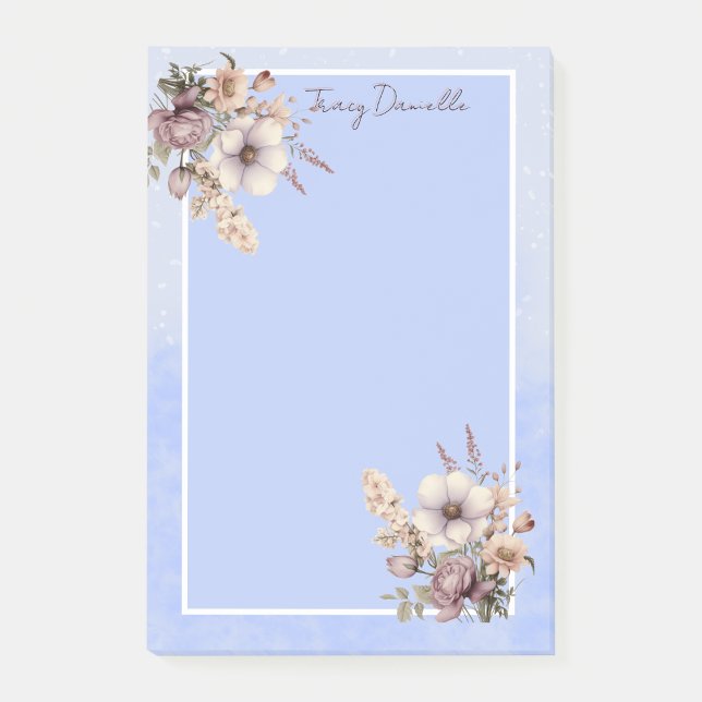 Pastel Blue Pretty Floral Custom Notes (Creator Uploaded)