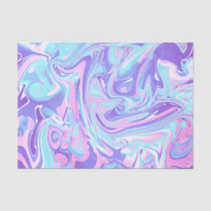 Pastel Blue & Purple Marble Liquid Texture Tissue Paper