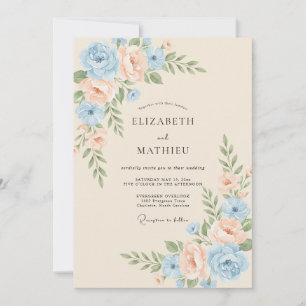 Pastel Blue Radiant Spring Wedding Invitation