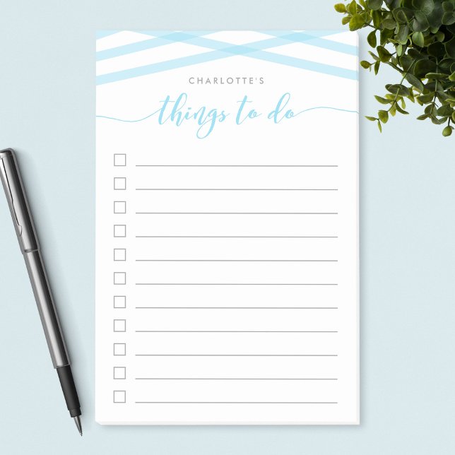 Pastel Blue Relax Script Things To Do List Post-it Notes (Creator Uploaded)