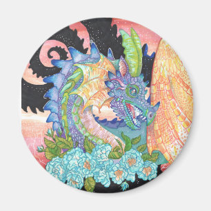Pastel Blue Rose Dragon  Magnet