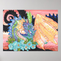 Pastel Blue Rose Dragon