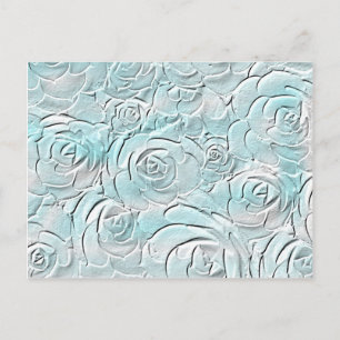 Pastel blue roses postcard