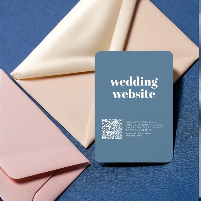 Pastel Blue RSVP Card with QR Code & Customisable (Creator Uploaded)