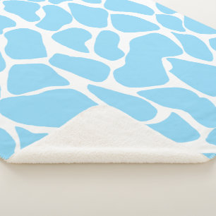 Pastel Blue Safari Giraffe Nursery Sherpa Blanket