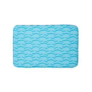 Pastel Blue Sea Water Waves Peaceful Ocean Bath Mat
