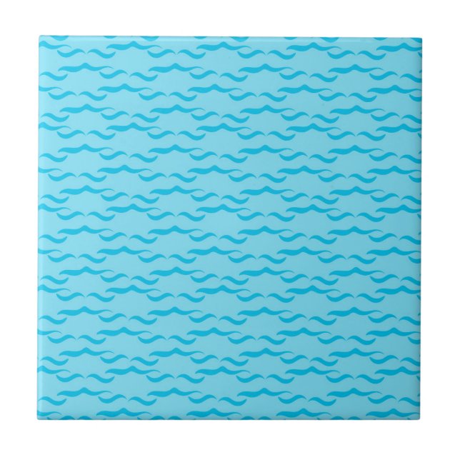 Pastel Blue Sea Water Waves Peaceful Ocean Ceramic Tile (Front)