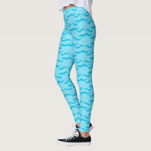 Pastel Blue Sea Water Waves Peaceful Ocean Leggings