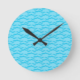 Pastel Blue Sea Water Waves Peaceful Ocean Round Clock
