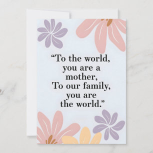 Pastel blue Sentimental Mothers Day Quote Holiday Card