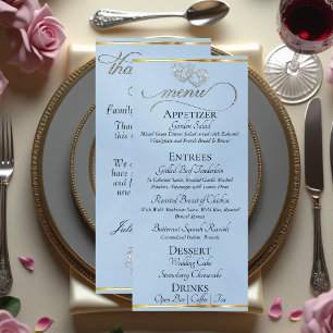 Pastel Blue/Silver - Hearts & Thank You Menu