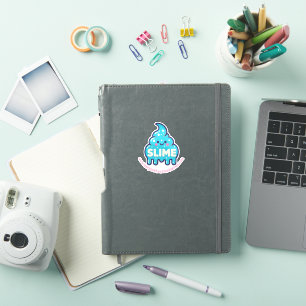 pastel blue slime template logo